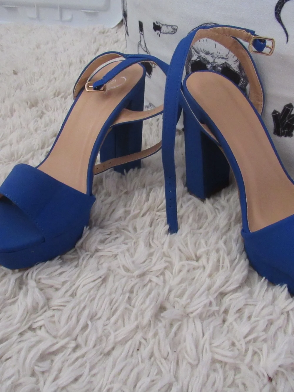 Windsor Royal Blue Open-Toe Ankle-Strap Heels